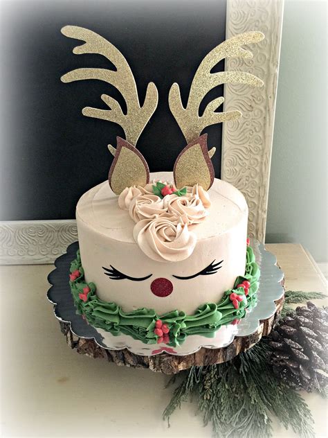 Reindeer Cake Topper, Christmas cake toppers, Holiday cake topper ...