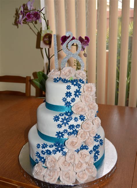 3-Tier Cake with cascading flowers for an 18th (Debut) Birthday | 18th ...