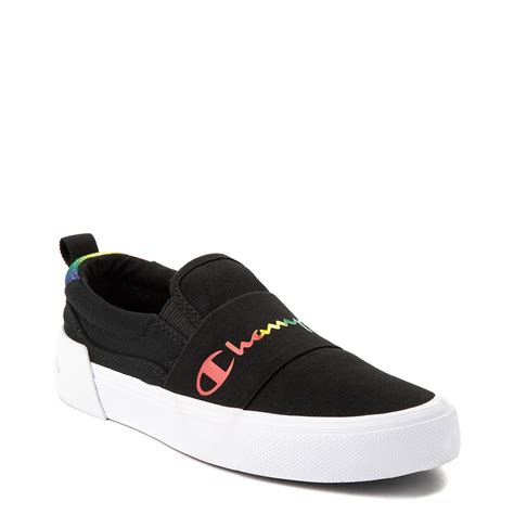 Womens Champion Rally Slip On Athletic Shoe - Black / Multi | Journeys Kidz