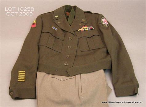 WWII US 6th Army Lt. Col. General staff uniform- Ike jacket w/ribbons ...