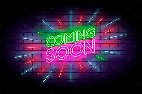 Coming soon neon sign | Decorative Illustrations ~ Creative Market