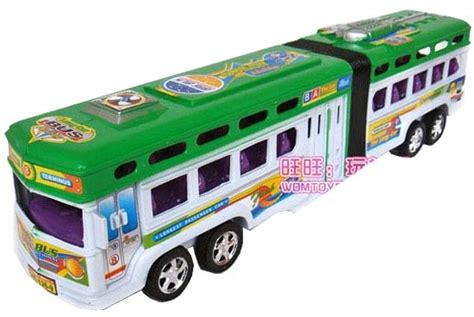 Red / Green Kids Large Scale Articulated Bus Toy [NB8T300] : EZBUSTOYS.COM