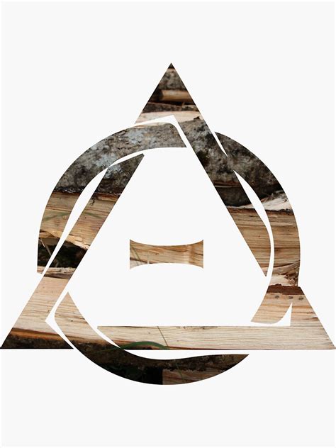 "Theta-Delta Therian Symbol Therianthropy NATURE THEME WOOD" Sticker ...