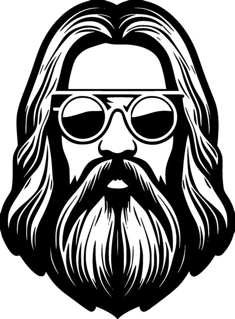 Hippie, Black and White Vector illustration 27567167 Vector Art at Vecteezy