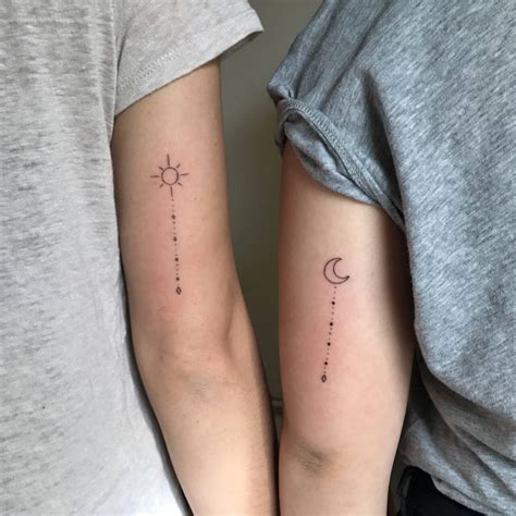 Matching sun and moon tattoos - Tattoogrid.net