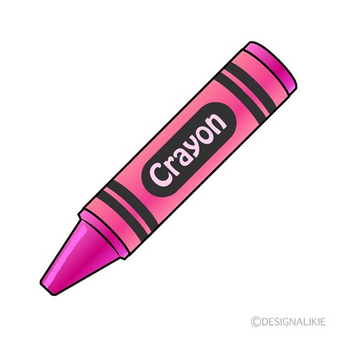 Pink Crayon Clip Art Free PNG Image｜Illustoon