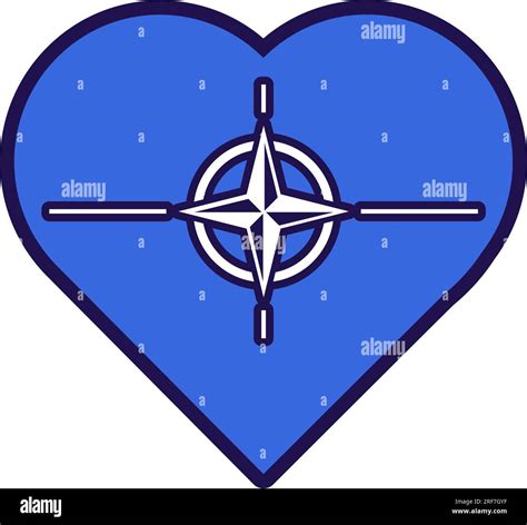 Patriot heart in national NATO flag colors. Festive element, attributes ...