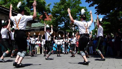 Traditional Bavarian Folk dance Schuhplattler Tanz Munich Germany ...