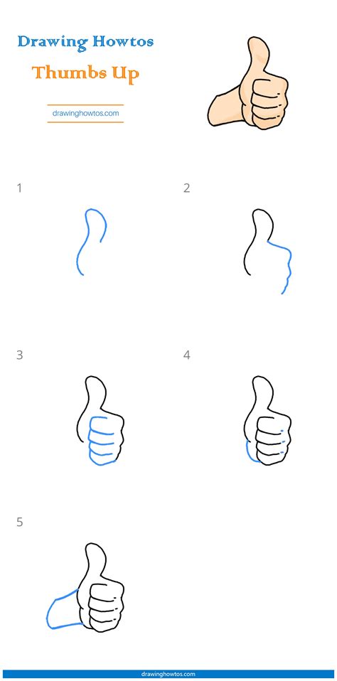 How to Draw a Thumbs Up - Step by Step Easy Drawing Guides - Drawing Howtos