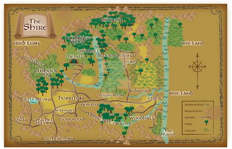 Map of the Shire by EshiSnu on DeviantArt