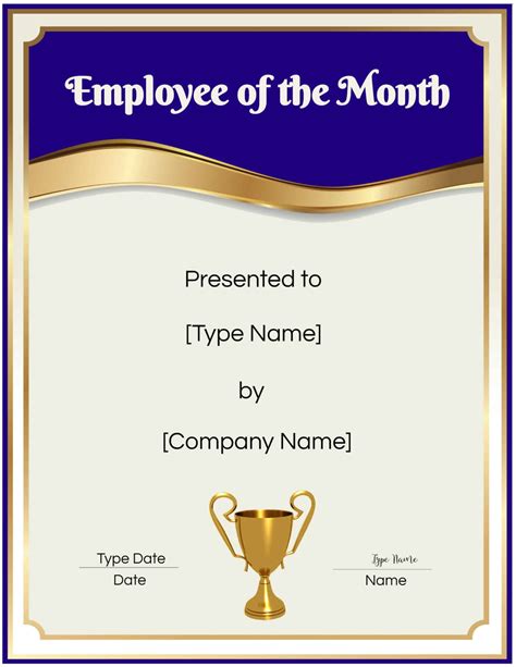 Employee of the Month Certificate Template | Customize Online