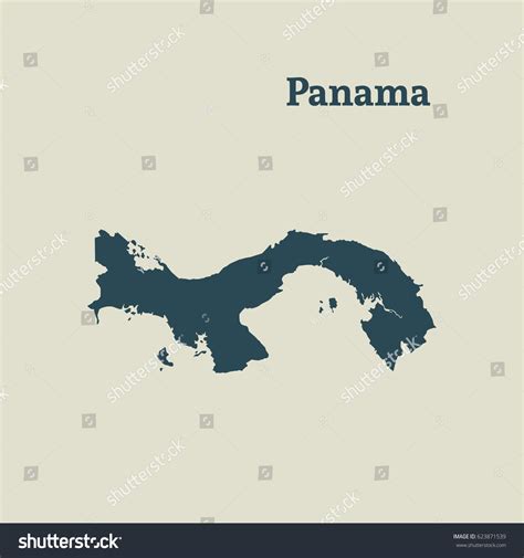 Outline Map Panama Isolated Vector Illustration Stock Vector (Royalty ...