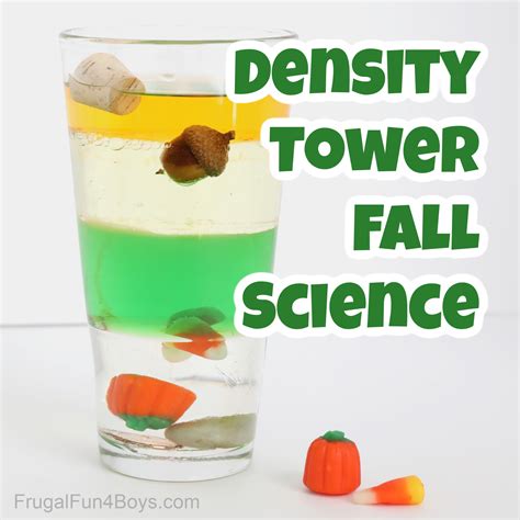 Fall Density Tower Science Experiment - Frugal Fun For Boys and Girls