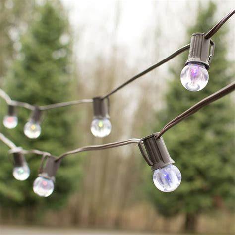 Outdoor String Lights LED Globe String Lights G30 Bulb 50 Ft Brown C9 ...