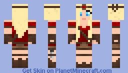 Female Red Warrior Minecraft Skin