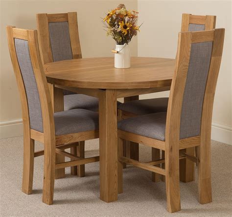 Edmonton Solid Oak Extending Oval Dining Table With 4 Stanford Solid ...