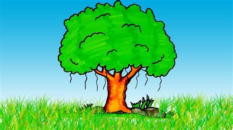 Banyan Tree Drawing For Kids