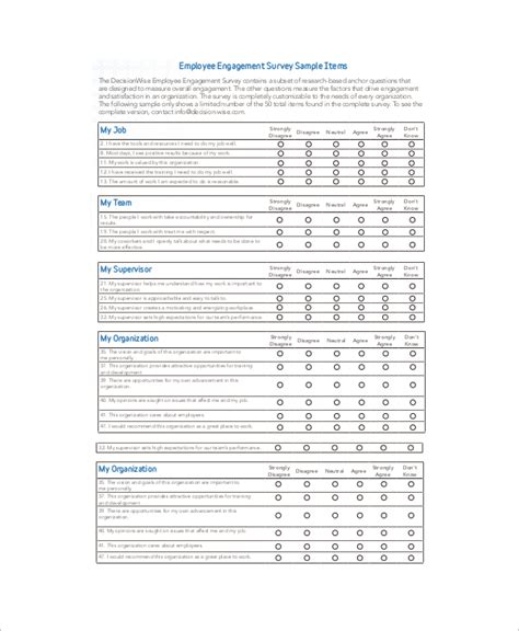 FREE 13+ Employee Survey Samples in MS Word | PDF