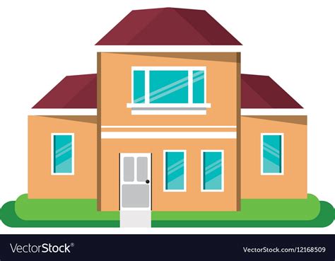 Cartoon house traditional detailed modern Vector Image