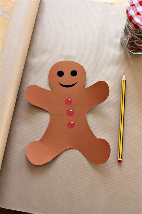 Easy gingerbread man craft with template for stapler skills ...