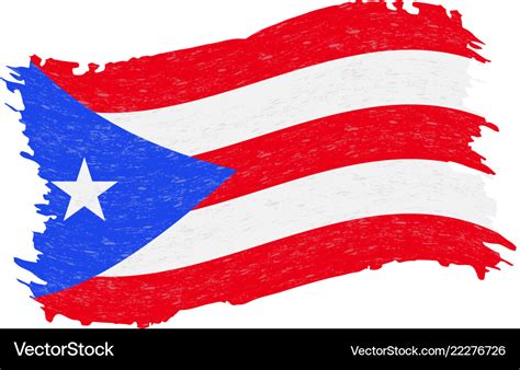 Flag of puerto rico grunge abstract brush stroke Vector Image