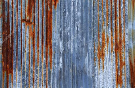 Rusty corrugated iron metal texture or background Stock Photo by ...