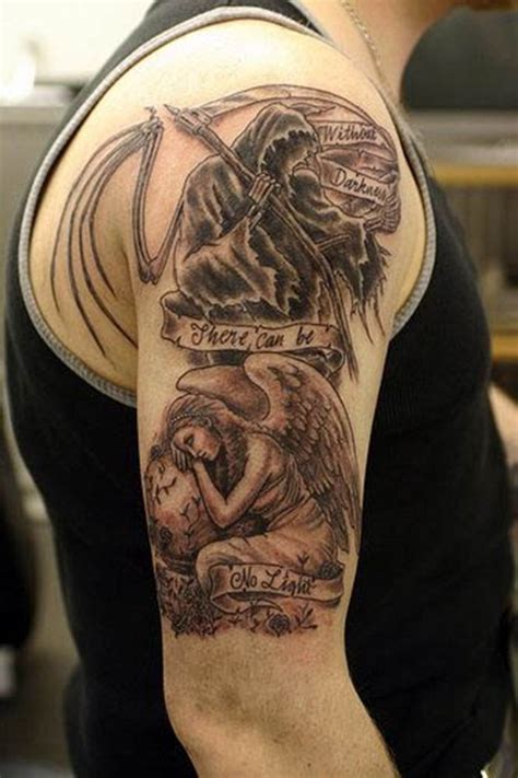 Angel Of Death Sleeve Tattoo