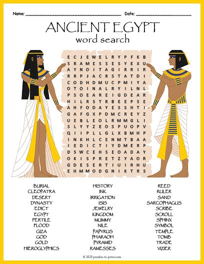 ANCIENT EGYPT CIVILIZATION Word Search Puzzle Worksheet Activity | Made ...