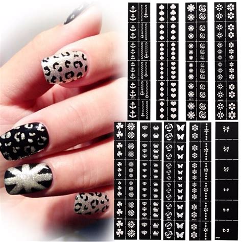 Nail Art Stencils Designs Vinyl Diecut Stickers Decal Decoration Tool ...