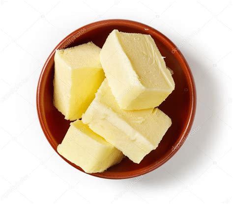 Butter in bowl isolated on white, from above ⬇ Stock Photo, Image by ...