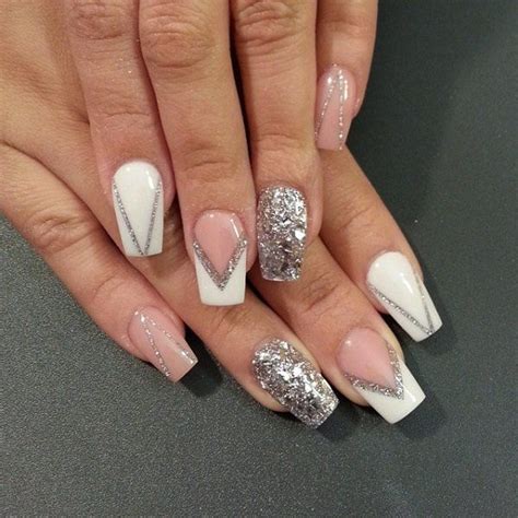 60 Glitter Nail Art Designs | Cuded | Silver glitter nails, Sparkly ...