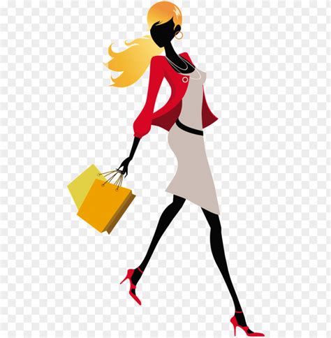 Cartoon Fashion Girl Png - Women With Shopping Bags PNG Transparent ...