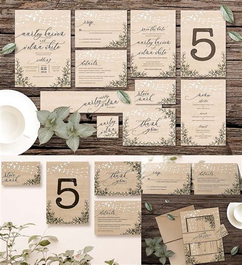 Rustic Wedding Invitation Suite | Free download