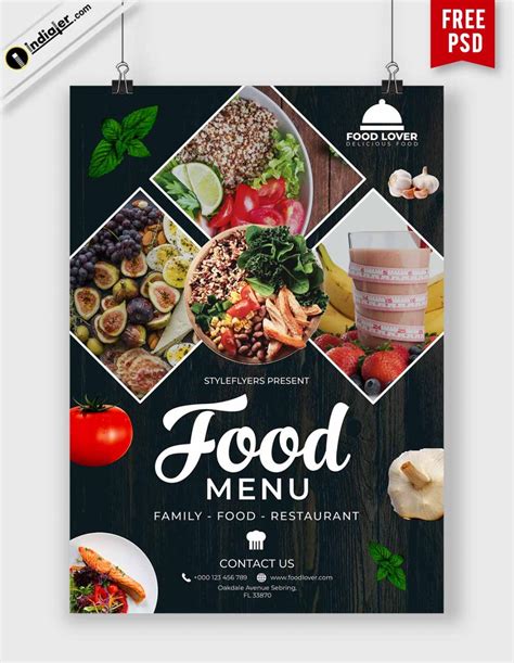 Free Restaurant Food Menu Template Free PSD Template - Indiater