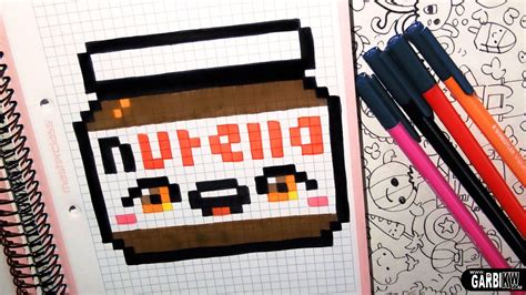 Handmade Pixel Art - How To Draw a Kawaii Nutella by Garbi KW | Selber ...