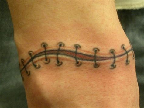 stitches tattoo on wrist - thingscollegegirlslike