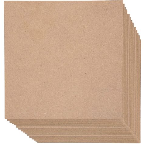 20 Pack Blank Square Wood MDF Board Chipboard Sheet for Crafts, 12x12 ...