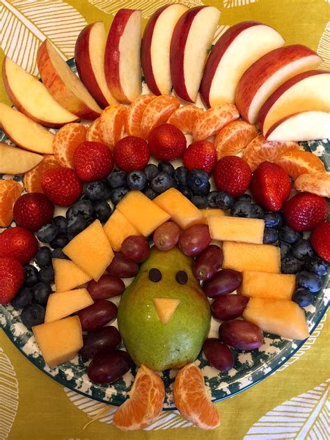 Thanksgiving Turkey-Shaped Fruit Platter Appetizer Recipe – Melanie Cooks