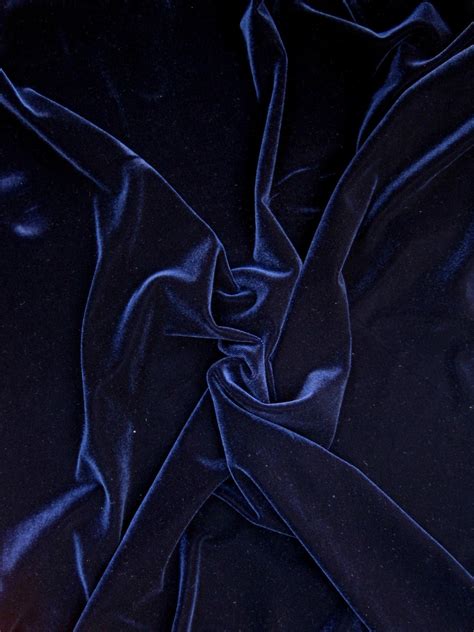 Stretch Velvet Fabric by The Yard - Midnight Blue Velvet Fabric: Buy ...