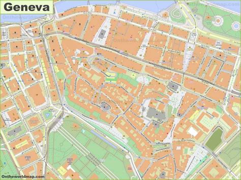 Detailed Map of Geneva Old Town - Ontheworldmap.com