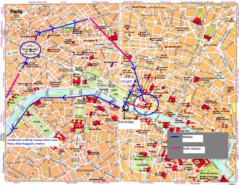 Printable Tourist Map Of Paris