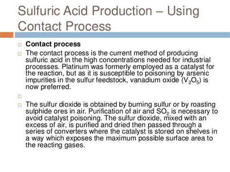 Sulfuric acid king of chemicals industrial production using contact process