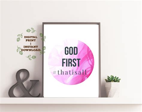 God First Printable Wall Art / INSTANT Download/motivational Quote ...