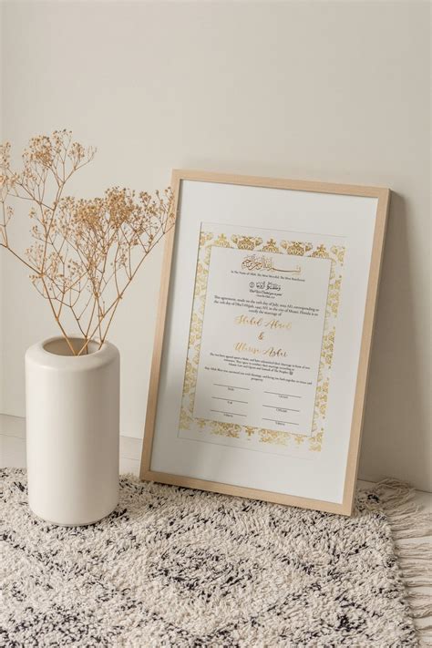 Nikah Contract. Gold Background. Damask. Muslim. Islamic Contract. - Etsy