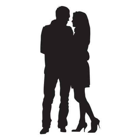 Couple Hugging Silhouette PNG & SVG Design For T-Shirts