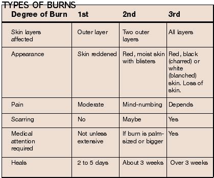 Burn Assessment Chart