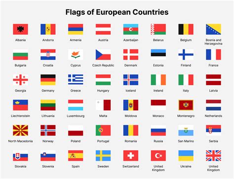 Europe countries flags. Flags of countries in Europe. 13709697 Vector ...