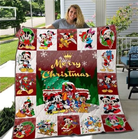 Disney characters Merry Christmas quilt