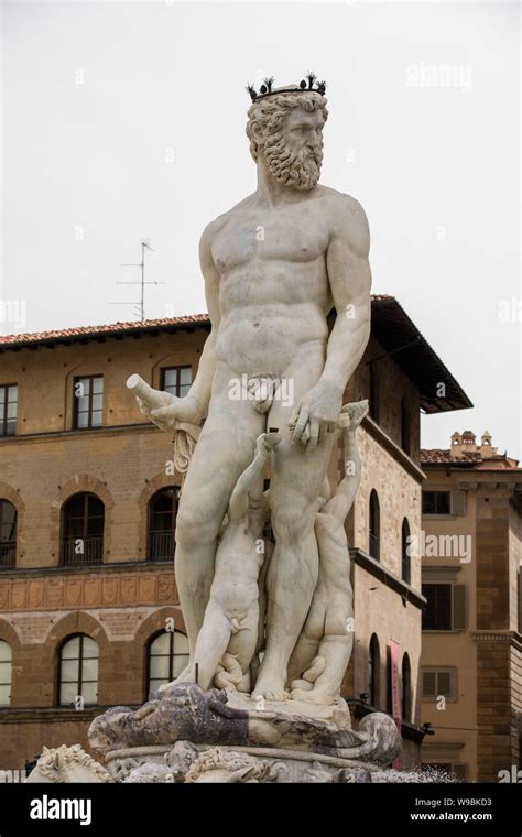 Statues on the Piazza della Signoria in the center of Florence, Italy ...