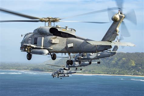 US Navy MH-60R Seahawk Helicopters Fly In Formation | DefenceTalk Forum